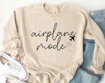 Airplane Mode Sweatshirt: Travel Vacation Crewneck