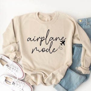 Airplane Mode Sweatshirt, Airplane Shirt, Travel Sweater, Gift for Traveler, Airplane Mode, Vacation Hoodie Vacay Mode Crewneck, Pilot Shirt