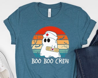 Boo Boo Crew Nurse Shirts, Nurse Gift, Halloween Nurse Shirt, Halloween Ghost, Retro Shirt, Er Nurse, icu, nicu, Pediatric, Emergency Nurse