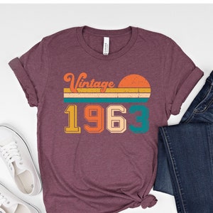 62nd Birthday Shirt, Vintage 1963 T Shirt 1963 Birthday Gift 62 Years Old Tee Retro Limited Edition Legend Classic Sixty-Two