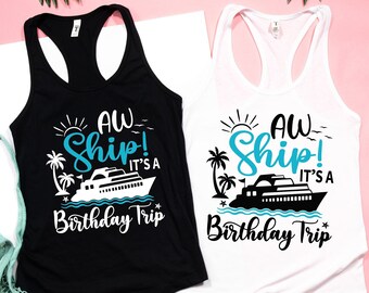 Birthday Cruise Tank Top: 'Aw Ship!' Party Tee