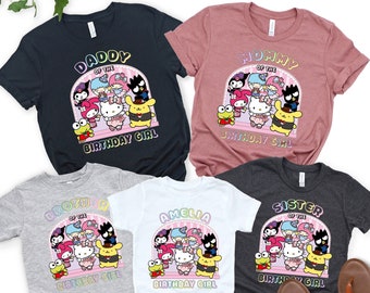 Kitty and Friends Birthday Shirt: Custom Family Party Tee