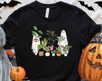 Ghost Plant Lady Shirt, Ghost Plant shirt, Plant Lover Gift, Halloween Ghost shirt, Halloween Gift, Plant Lover, Gardening Tee Floral Ghost