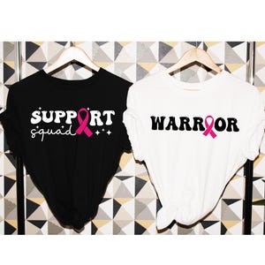 Support Squad Shirts, Breast Cancer Shirt, Warrior Shirt, Cancer Survivor, Support Team, Custom Breast Cancer Awareness T Shirt, Pink Ribbon