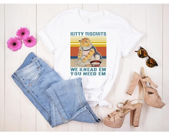 Cat Making Biscuits Shirt, Kitty Biscuits Shirt, Funny Kitty Biscuit Tee, Funny Cat Shirt, Food Cat Lover Shirt, Makin' Biscuits Cats Knead