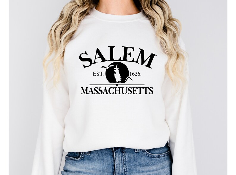 Sudadera con capucha de Halloween de Salem, Massachusetts: Jersey divertido de brujas imagen 2