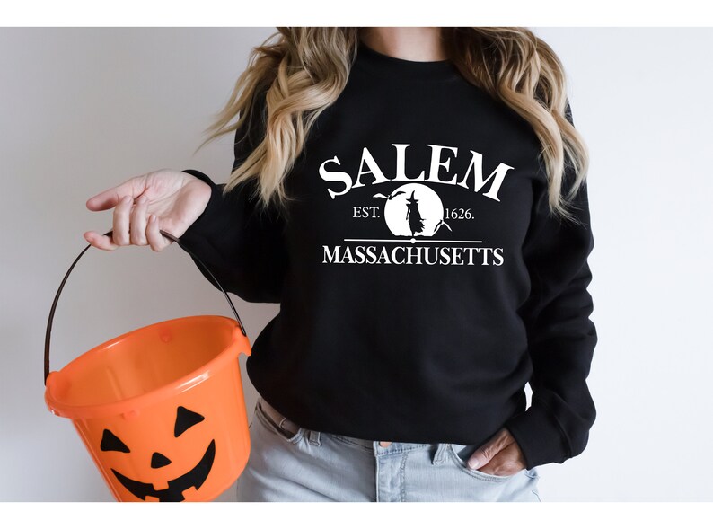 Sudadera con capucha de Halloween de Salem, Massachusetts: Jersey divertido de brujas imagen 3