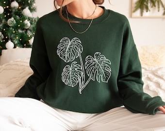 Monstera Plant Sweatshirt: Plant Lady Crewneck
