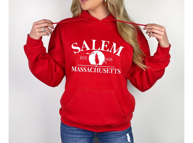 Sudadera con capucha de Halloween de Salem, Massachusetts: Jersey divertido de brujas imagen 4