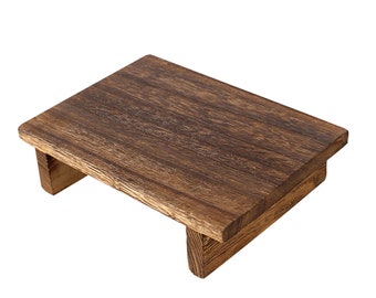 Mini escabeau en bois vintage - Tabouret antidérapant polyvalent pour adultes et enfants | Bois de paulownia fonctionnel et décoratif haute densité