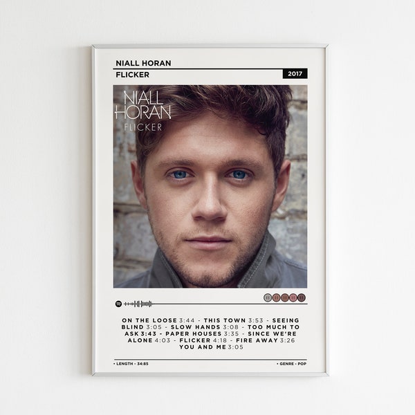 Niall Horan - Cartel del álbum Flicker / Cartel de portada del álbum / Regalo musical / Decoración de la pared musical / Arte del álbum