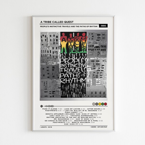 A Tribe Called Quest - People's Instinctive Travels And The Paths Of Rhythm Album Poster / Music Gift / Music Wall Decor / Album Cover Art