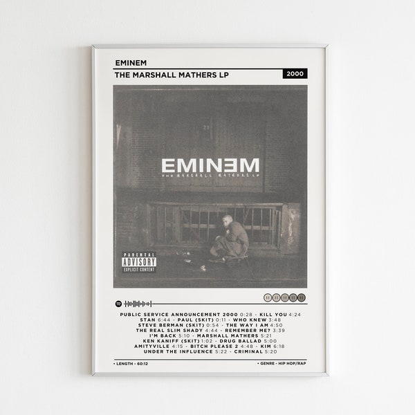 Eminem - The Marshall Mathers Lp Album Poster / Album Cover Poster / Music Gift / Music Wall Decor / Album Art