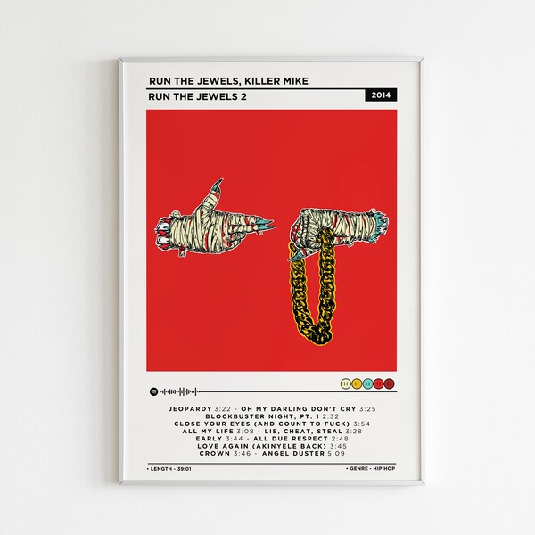 Run The Jewels - Run The Jewels 2 Album Poster / RTJ Album Cover Poster / Music Gift / Music Wall Decor / Album Art