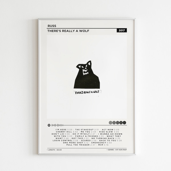 Russ - There's Really A Wolf Album Poster / Album Cover Poster / Music Gift / Music Wall Decor / Album Art