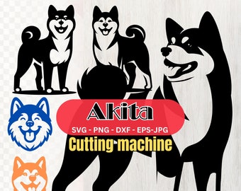 Akita Dog Silhouettes Svg, Akita Vector, Akita Cricut Cutting, Akita Laser Engraving Dog clip art , illustration isolate dog