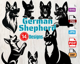 German Shepherd Silhouettes,Peeking Dog SVG,Smile,Dog SVG PNG Eps Dxf,Puppy,Dog Cricut Cutting, Laser Engraving,clip art,Shirt svg,Wall Art