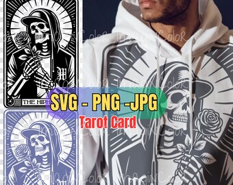 The Hiphop Skeleton Tarot card SVG,Rose Vector SVG Silhouette,funny tarot card,T-Shirt Design, Nuvo art style,flat vector svg,Tarot card png