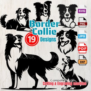 Border Collie Silhouettes,Peeking Dog SVG,Smile,Dog SVG PNG Eps Dxf,Puppy,Dog Cricut Cutting, Laser Engraving,clip art,Shirt svg,Wall Art