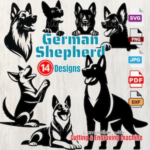 German Shepherd Silhouettes,Peeking Dog SVG,Smile,Dog SVG PNG Eps Dxf,Puppy,Dog Cricut Cutting, Laser Engraving,clip art,Shirt svg,Wall Art