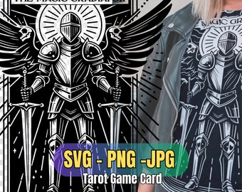 The Magic Gradiator Tarot card SVG,Vector SVG Silhouette,funny tarot card,T-Shirt Design, Nuvo art style,flat vector svg,Game Tarot card png
