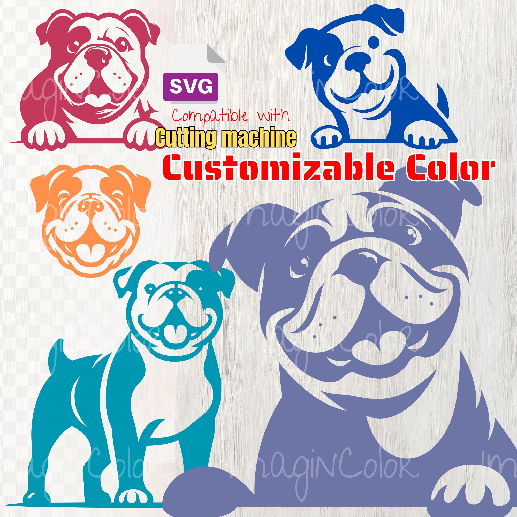 Bulldog Dog Silhouettes Svg, Dog SVG PNG Eps Dxf, Puppy, Dog Cricut ...