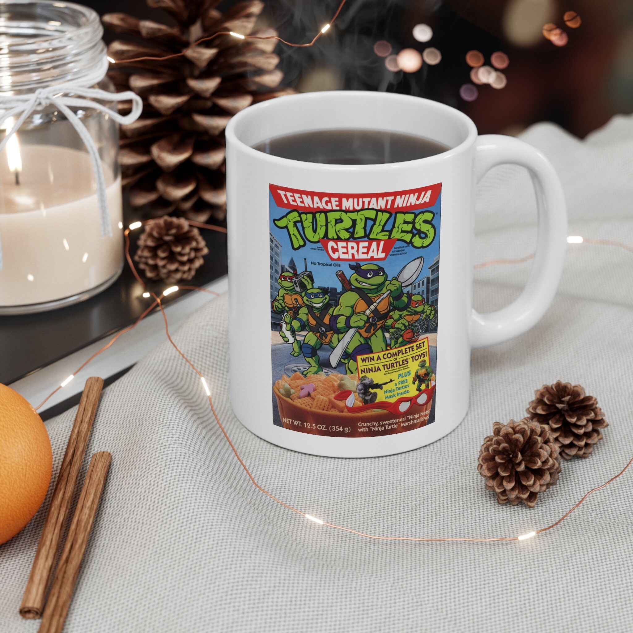 TMNT Teenage Mutant Ninja Turtles Toy Vintage Cereal Box Coffee