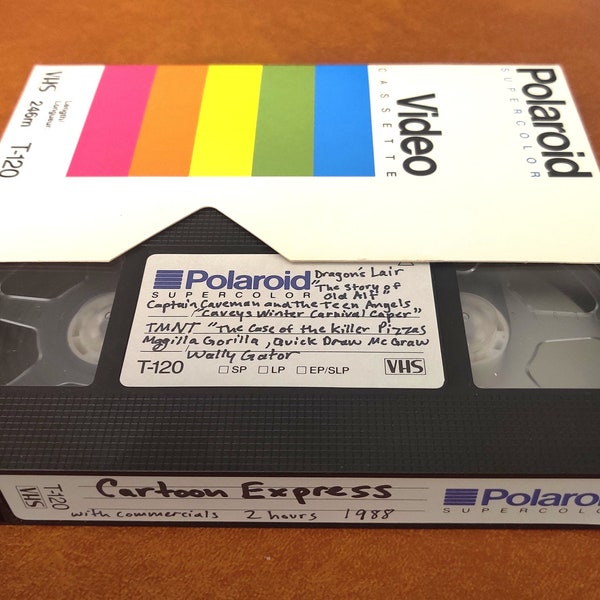Vhs Tape USA Cartoon Express 1988 with Commercials Dragon's Lair TMNT Captain Caveman