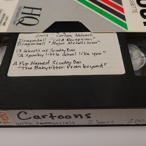 Cinta VHS Cartoon Network 2003 con Comerciales Dibujos animados Dragonball Scooby Doo
