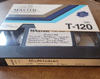 Cinta VHS Nickelodeon Nick con comerciales 2002 Bob Esponja
