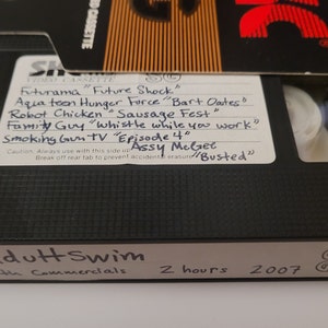 Vhs Tape Adult Swim 2007 Commercials Futurama Aqua Teen Family Guy Cartoons Cartoon Network Robot Chicken