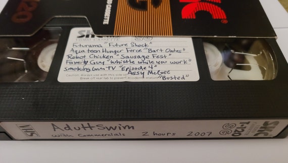 Vhs Tape Adult Swim 2007 Commercials Futurama Aqua Teen Family Guy Cartoons Cartoon Network Robot Chicken