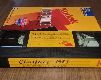 VHS Tape Christmas Cartoon Shows 1987 with Commercials Muppets Disney videocassette