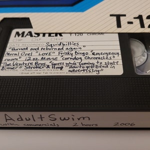 Vhs Tape Adult Swim 2006 Commercials Squidbillies Moral Oral  The Venture Bros Cartoons Cartoon Network
