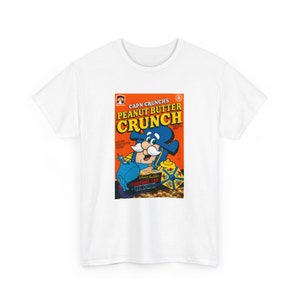 Peanut Butter Crunch Cap&#39;n Crunch Cereal Box Tee Shirt 90&#39;s retro t-shirt Aladdin Free Shipping