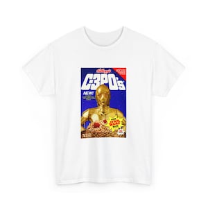 C-3P0&#39;s Cereal Box Tee Shirt 80&#39;s retro t-shirt C-3PO&#39;s Free Shipping!