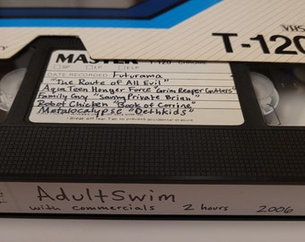 Vhs Tape Adult Swim 2006 Commercials Futurama Aqua Teen Family Guy Cartoons Cartoon Network Robot Chicken