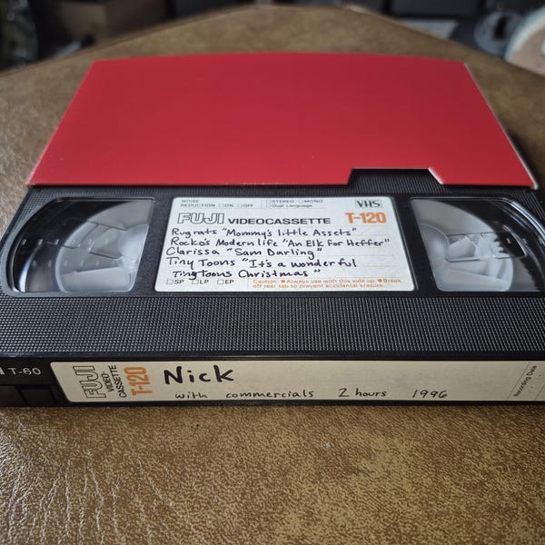 VHS Tape Nickelodeon Nick with Commercials 1996 Clarissa Rocko Rugrats Tiny Toons