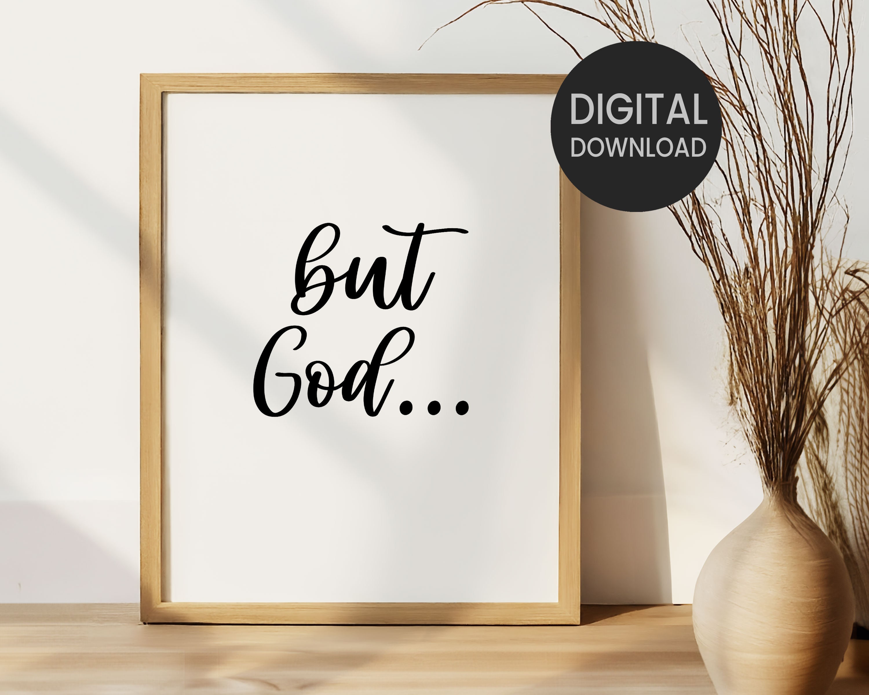 But God Printable Wall Art, Christian Faint Grace Mercy Home Decor, Living Room Decor