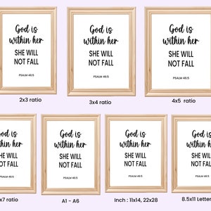 Psalm 46:5, God is Within Her Printable Wall Art, Bible Verse Christian ...