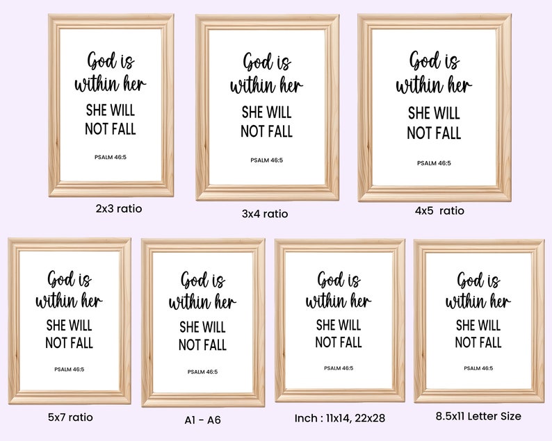 Psalm 46:5, God is Within Her Printable Wall Art, Bible Verse Christian ...