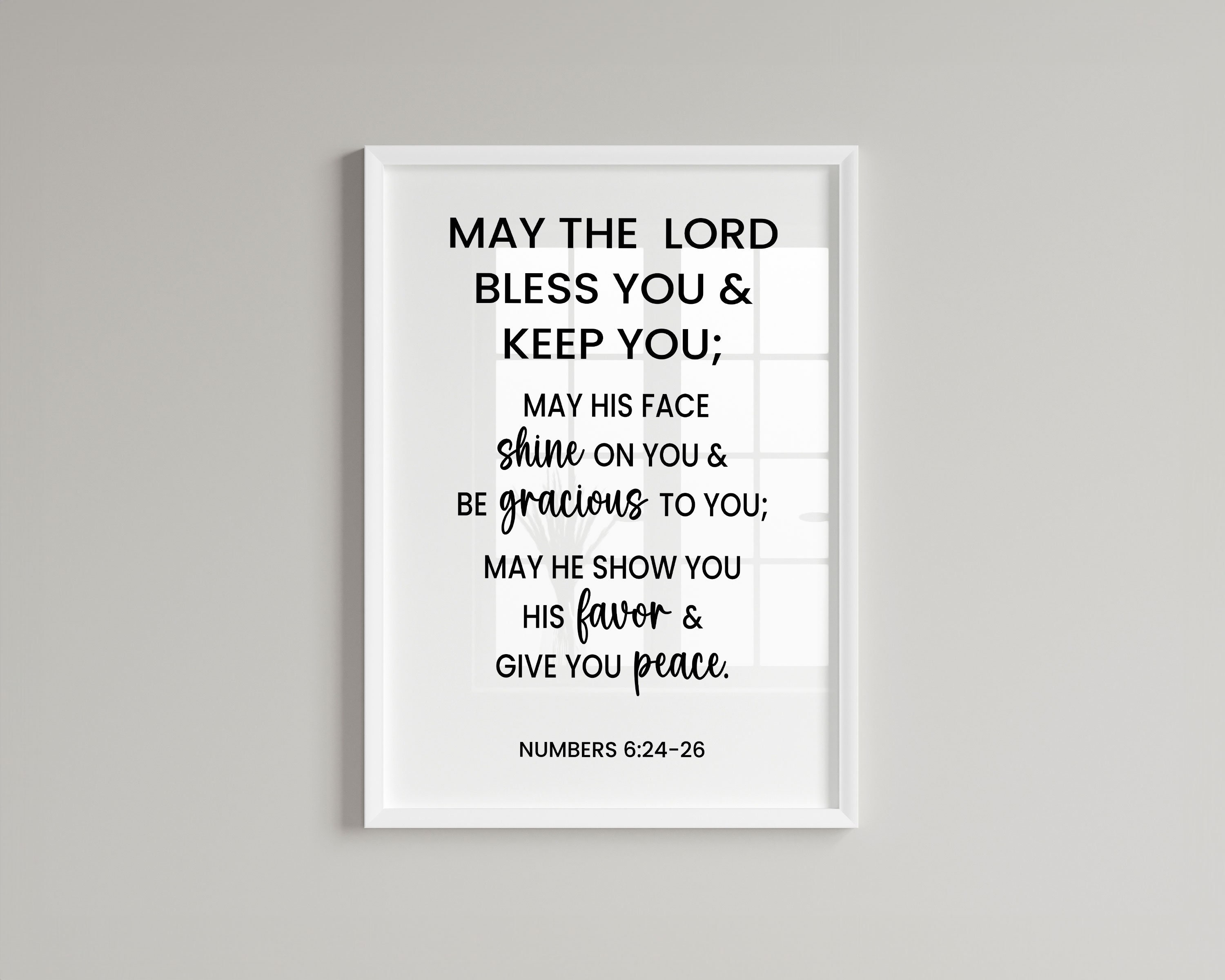 Numbers 6:24-26, May the Lord Bless You and Keep You Printable Wall Art ...