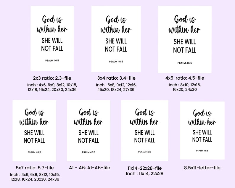 Psalm 46:5, God is Within Her Printable Wall Art, Bible Verse Christian ...