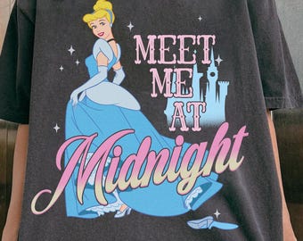 Camiseta "Meet Me At Midnight", Princesa Cenicienta, Camiseta de Magic Kingdom, Jaq y Gus Gus Mouse, Viaje a Disneyland WDW