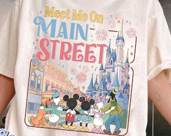 Meet Me On Main Street Tee, Magic Kingdom Nostalgic Shirt, Vintage Main Street Shirt, Disney Mickey and Friends Tee, Main Street Disney