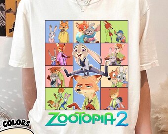 Zootopia 2 Shirt, Zootopia 2 Movie Lover Gift, Disney Judy Hopps  and Nick Wilde Retro Cartoon Sweatshirt, Zootopia Fan Merch Apparel