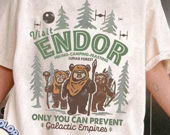 Visit Endor Hiking Camping Feasting Shirt, Lunar Forrest Only You Can Prevent Shirt, Galactic Forest Adventure Shirt, Sci‑Fi Humor Shirt