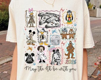 May The 4th Be With You Shirt, Retro Disney Star Wars Tee, Funny Pixar Toy Story Mashup, Mickey and Friends, Disney Family Trip