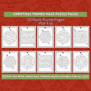 10 festliche Weihnachtslabyrinth Puzzle Seiten! Lustig für alle Altersgruppen, diese Drucksachen fördern die Problemlösungsfähigkeiten mit weihnachtlichen Designs!