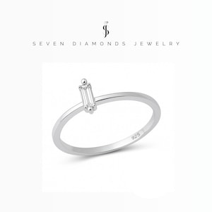 Diamant Ring mit funkelndem Zirkonia Stein - 925er Silber / Hypoallergen